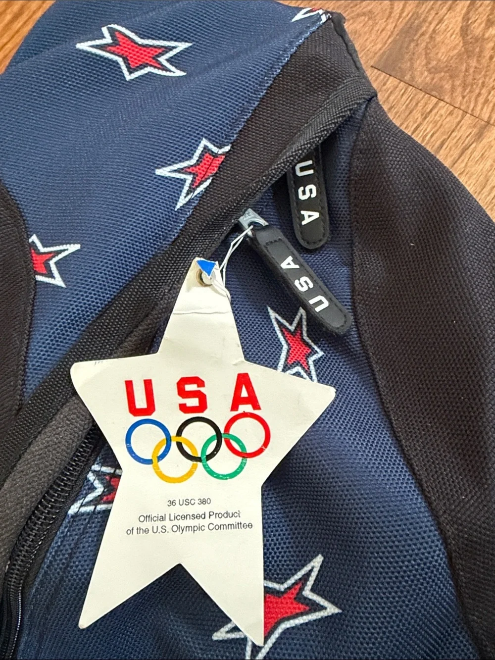 USA Olympic sling Bula backpack - blue with stars USA olympic logo VINTAGE - NWT